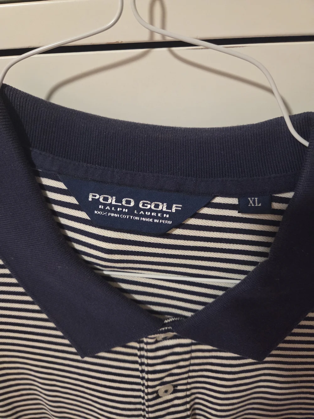 Whistling Straits Ralph Lauren Striped Navy & White Polo Shirt